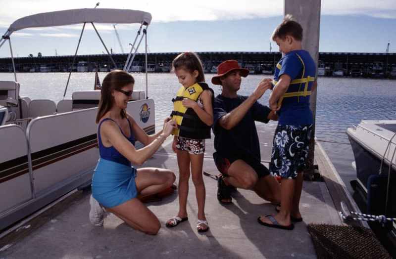putting on life jackets