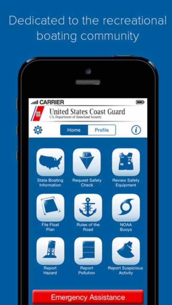 US Coast Guard Mobile App Homescreen